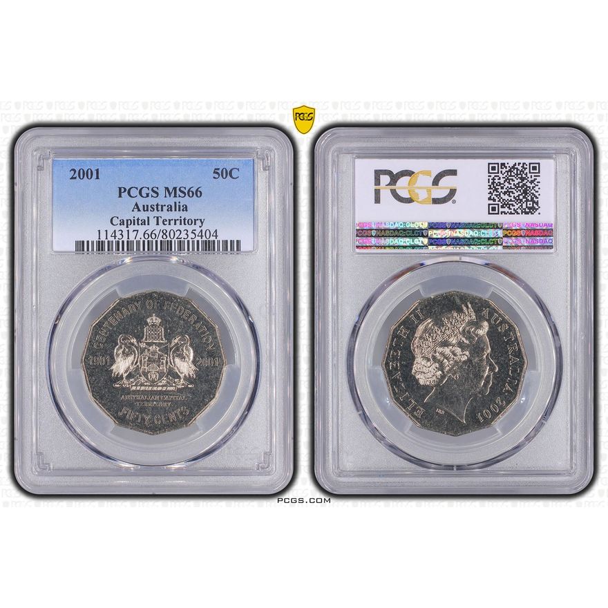 Elizabeth II, Capital Territory, Fifty Cent, 2001, PCGS MS66