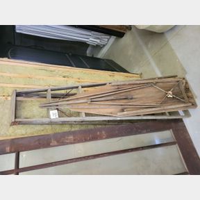 6' wood step ladder and antique wood ironing board