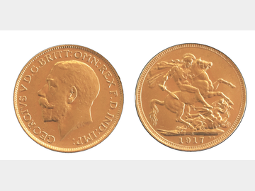 1917 King George V Sydney Mint Gold Sovereign.