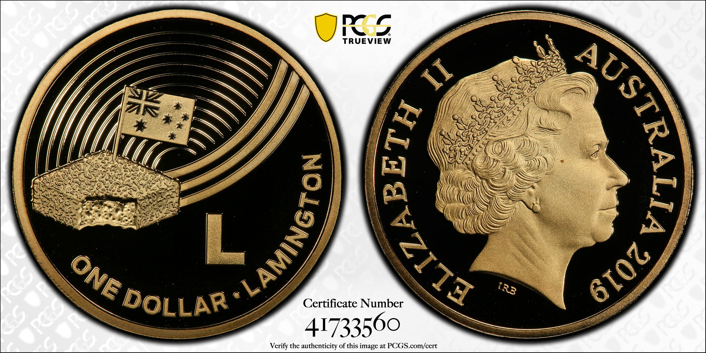 450 · 2019 Australia One Dollar, $1 L- Lamington Great Aussie Coin Hunt PCGS - PR70DCAM POP 6/0 -560