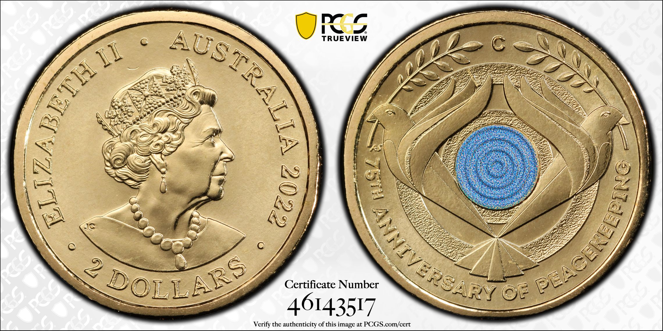 Peacekeeping Colorized, Two Dollar, 2022-C, PCGS MS68