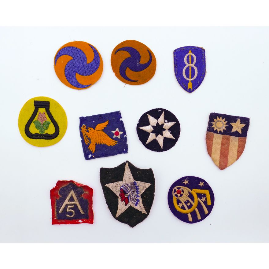 Group 10pc WWII Felt Insignia Patches etc.