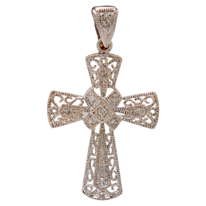 Dije de cruz con diamantes