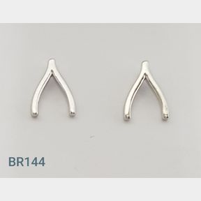 STERLING SILVER WISHBONE STUDS - 51543/294