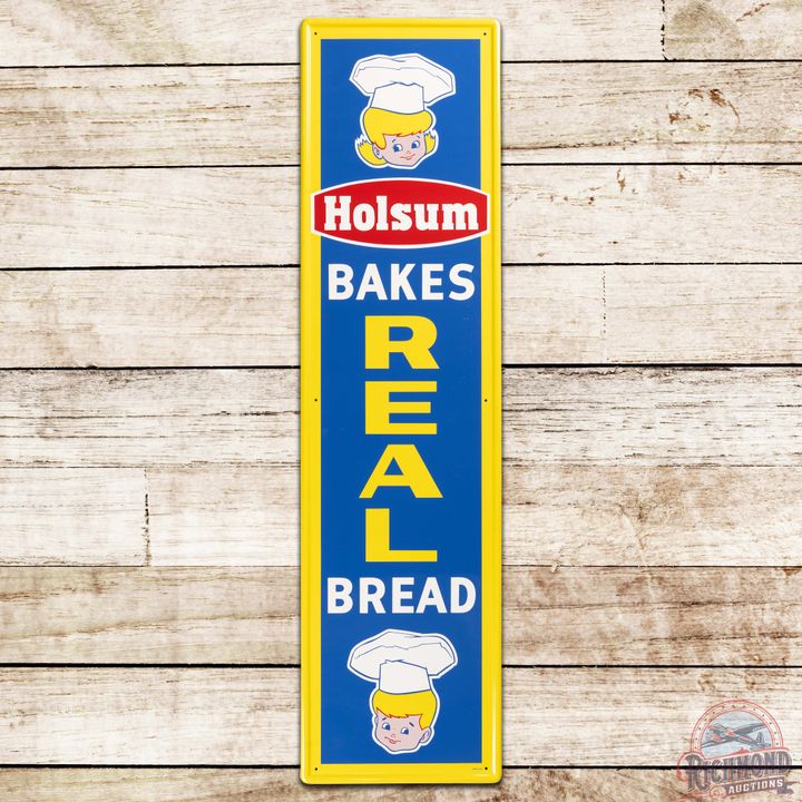 1966 Holsum Bakes Real Bread Vertical SS Tin Sign
