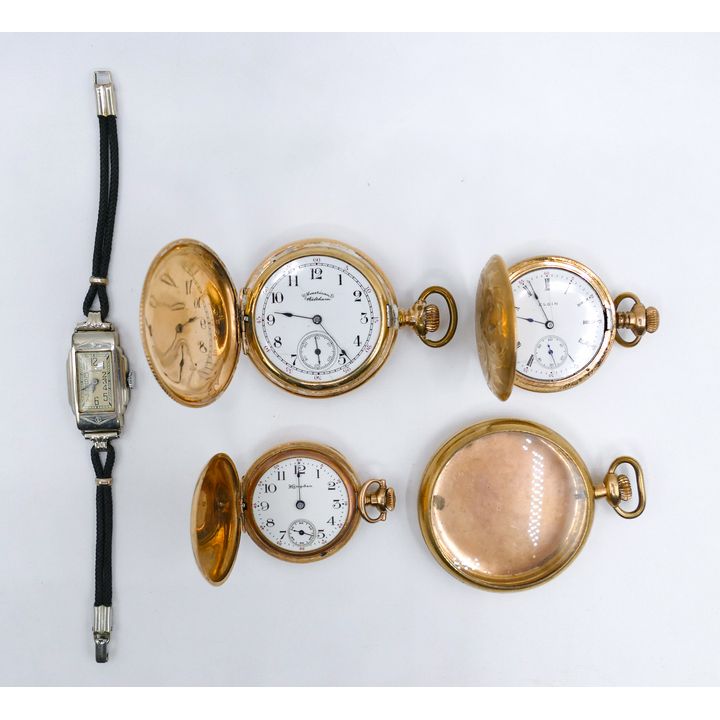 Box Antique Gold Filled Pocket Watches etc.