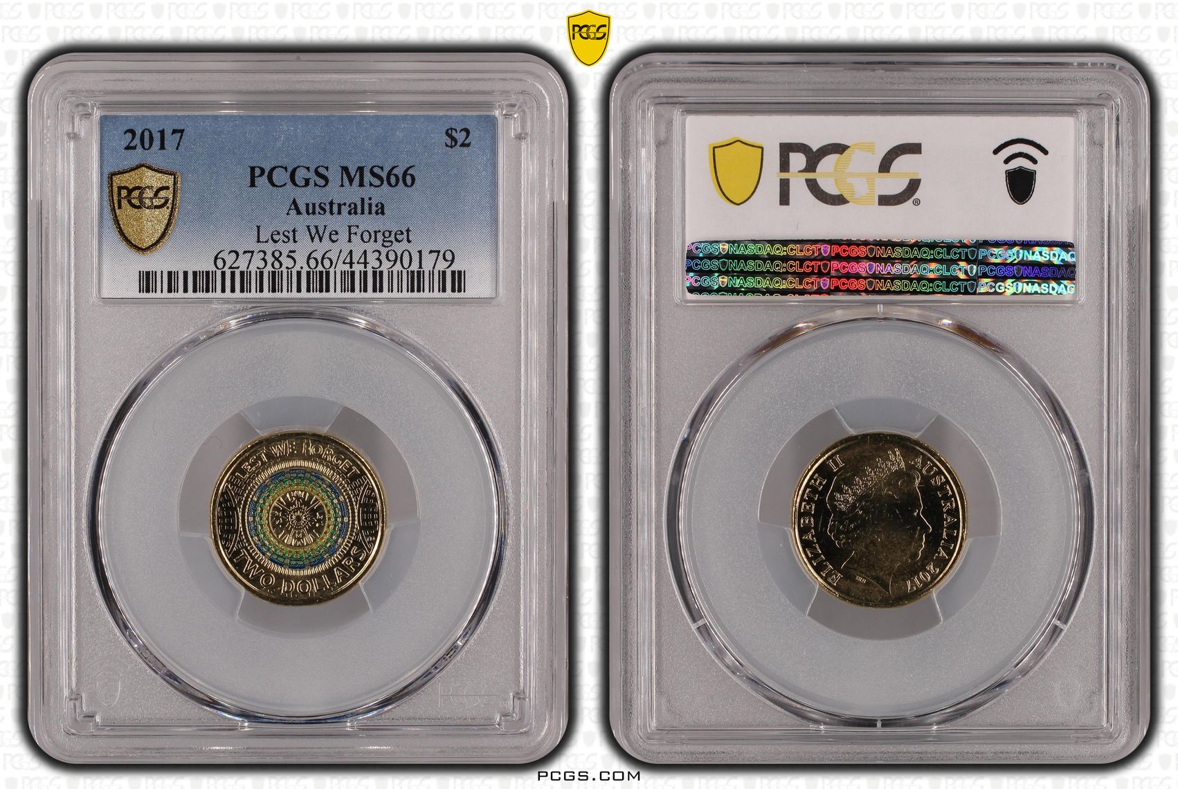 Lest We Forget, Two Dollar, 2017, PCGS MS66