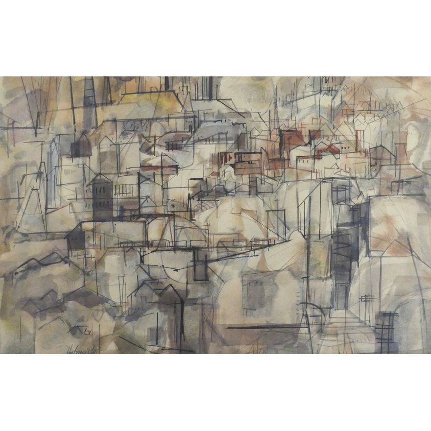 Andrew Hofmeister ''Buildings'' Watercolor