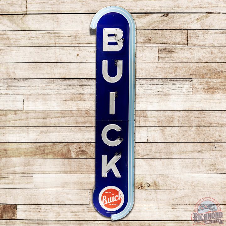 16' Buick Valve in Head Vertical DS Porcelain Neon Sign