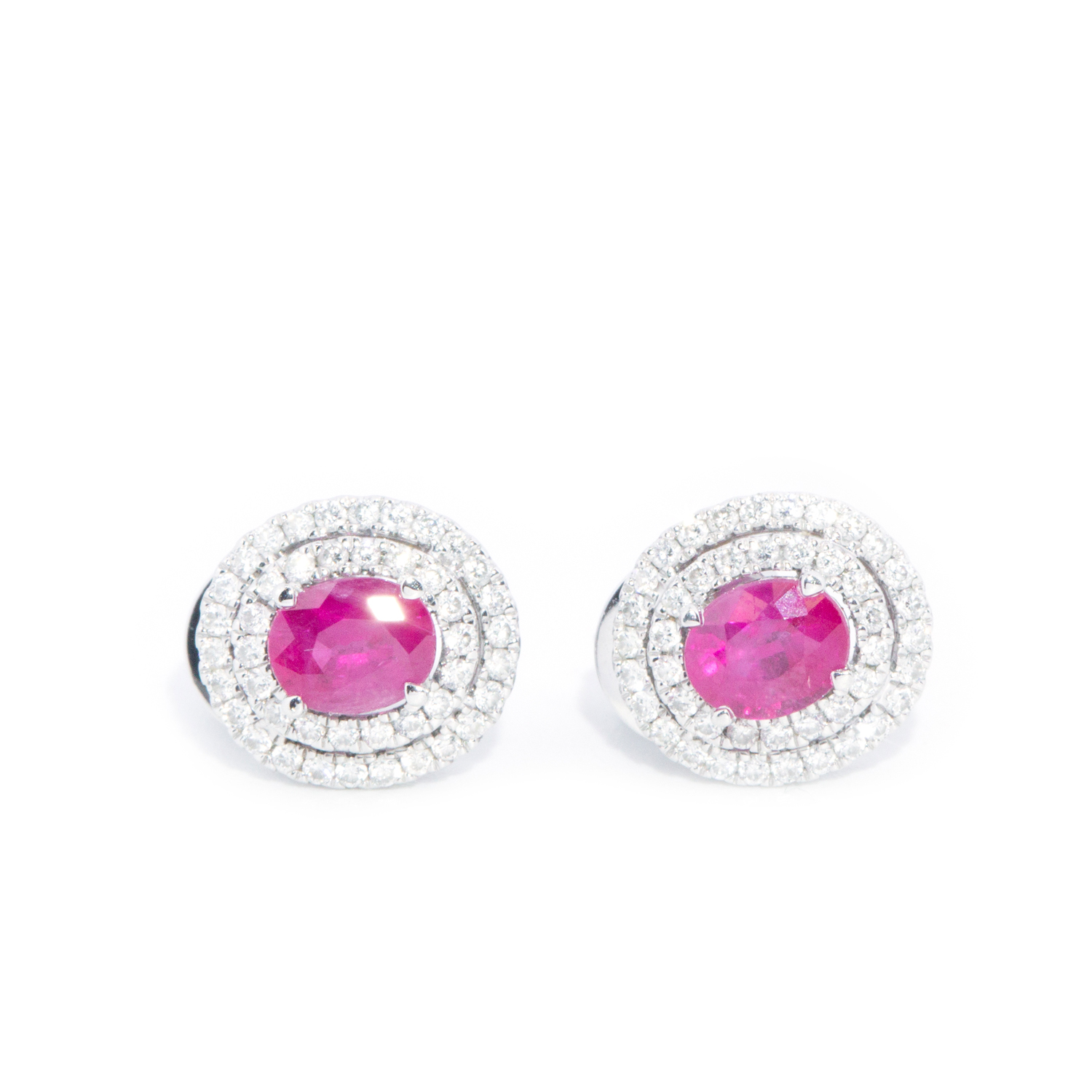 Ruby & Diamond Stud Earrings 18ct