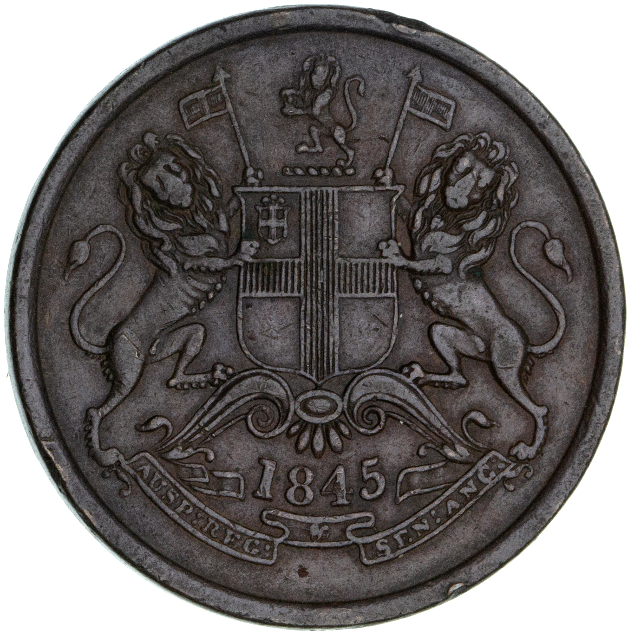 India, Brockage, 1845