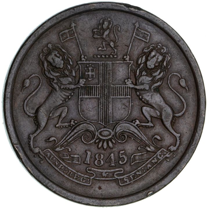 India, Brockage, 1845