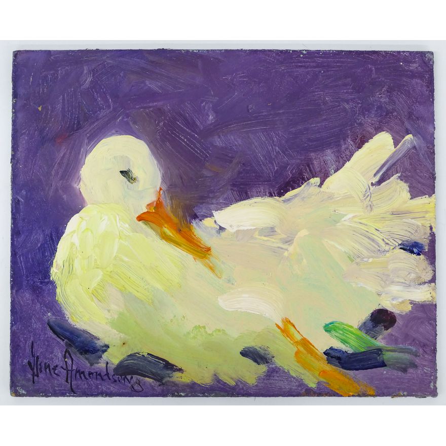 Gene Amondson ''White Duck'' Oil on Masonite 8''x10''