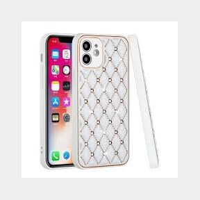 White Rhinestone Phone Case for iPhone 13 Pro Max Bar 9902030502206- 51748/12289 AS B3 (S9)