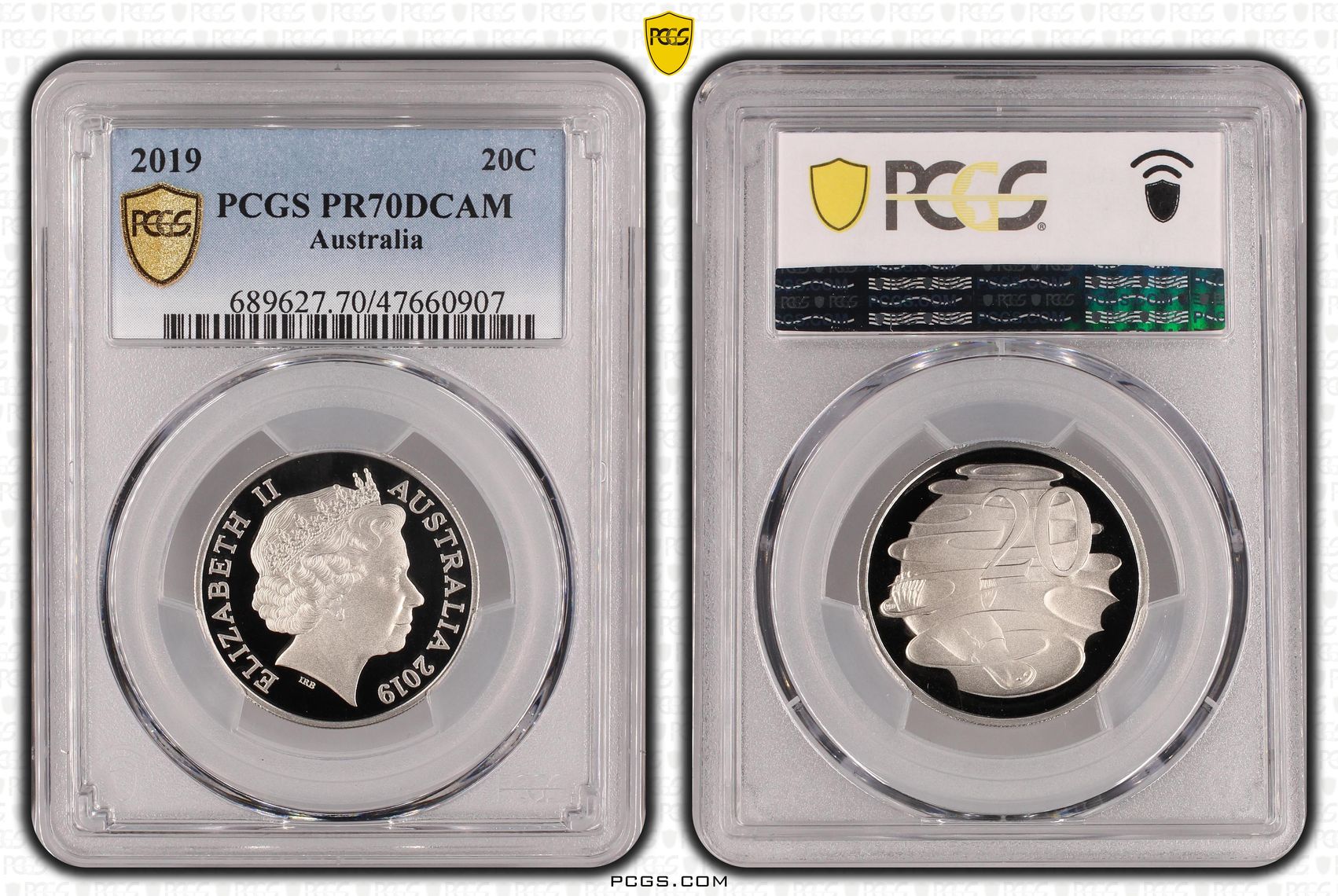 Elizabeth II, Twenty Cent, 2019, PCGS PR70DCAM