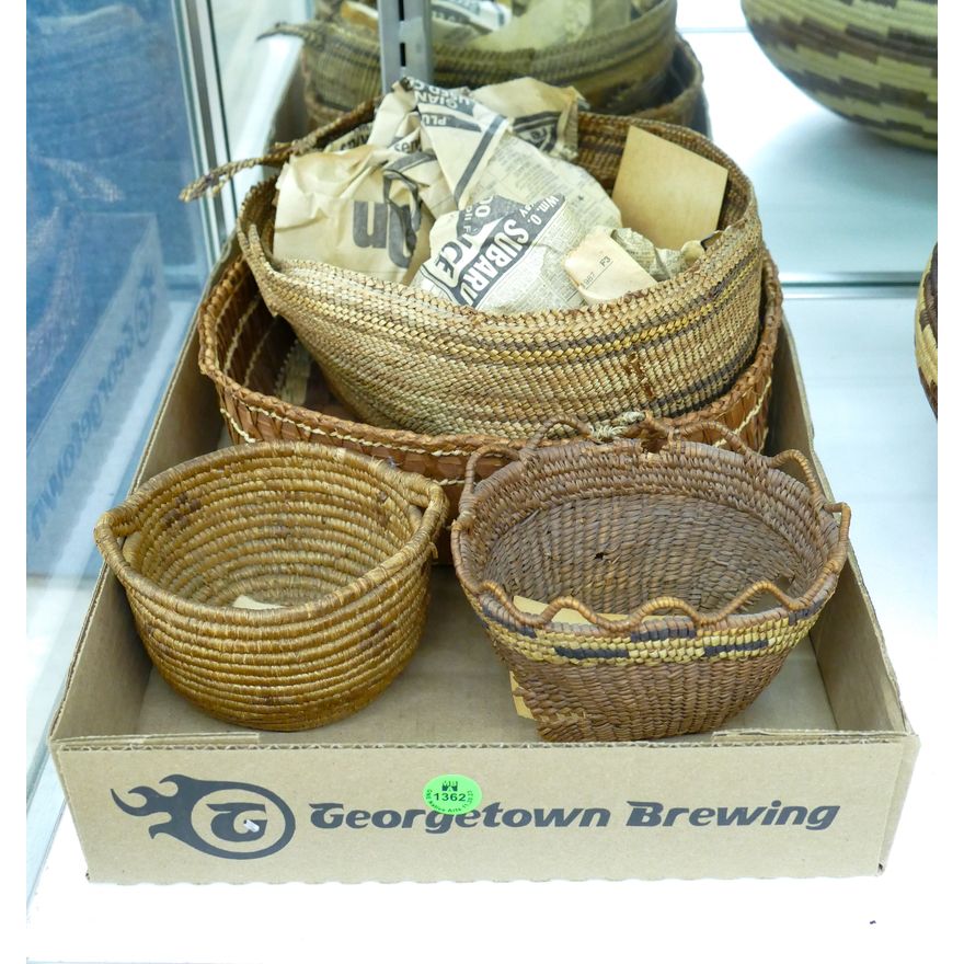 Box 4pc Old NW Coast Indian Baskets - Some damaged