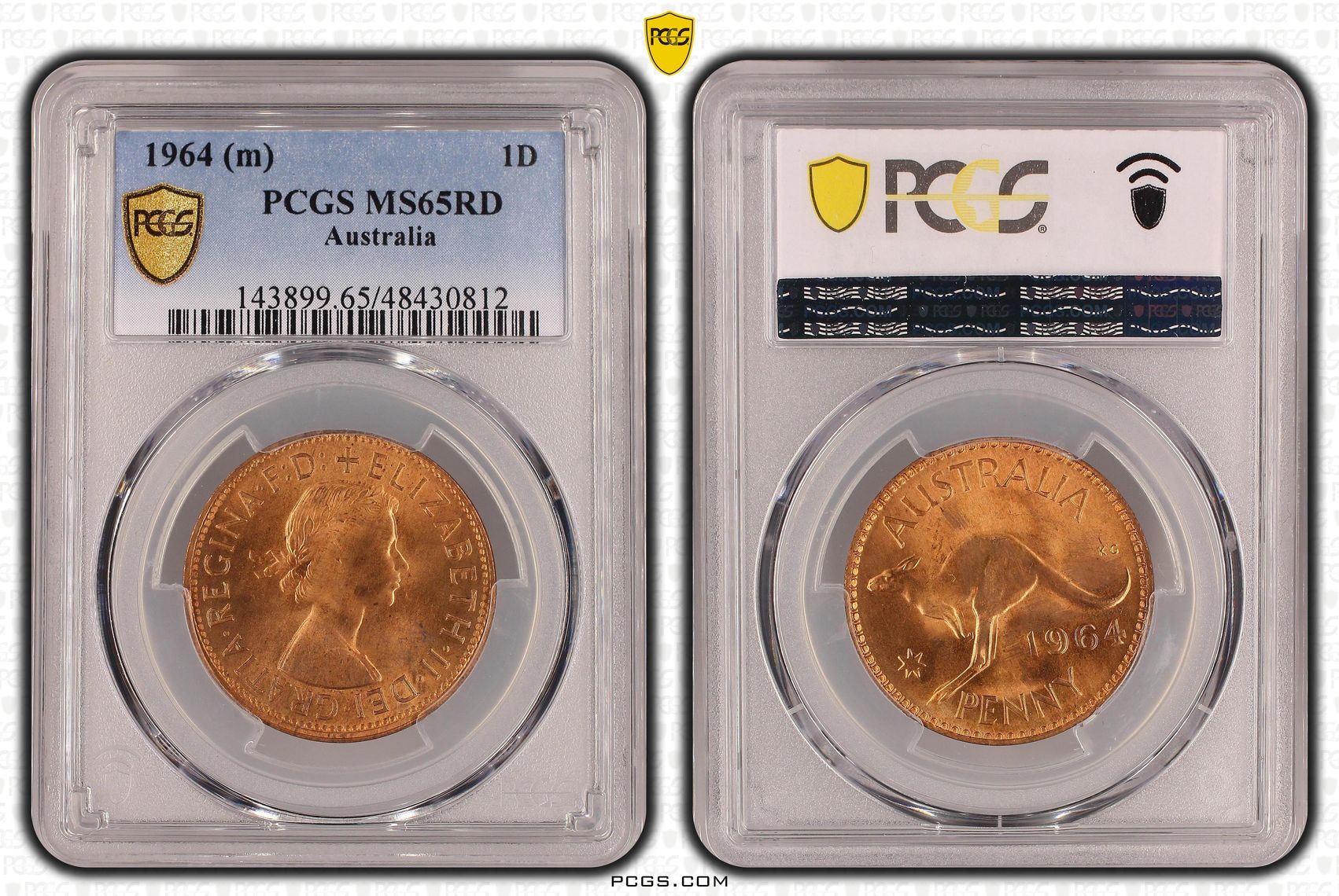Elizabeth II, Penny, 1964, PCGS MS65RD