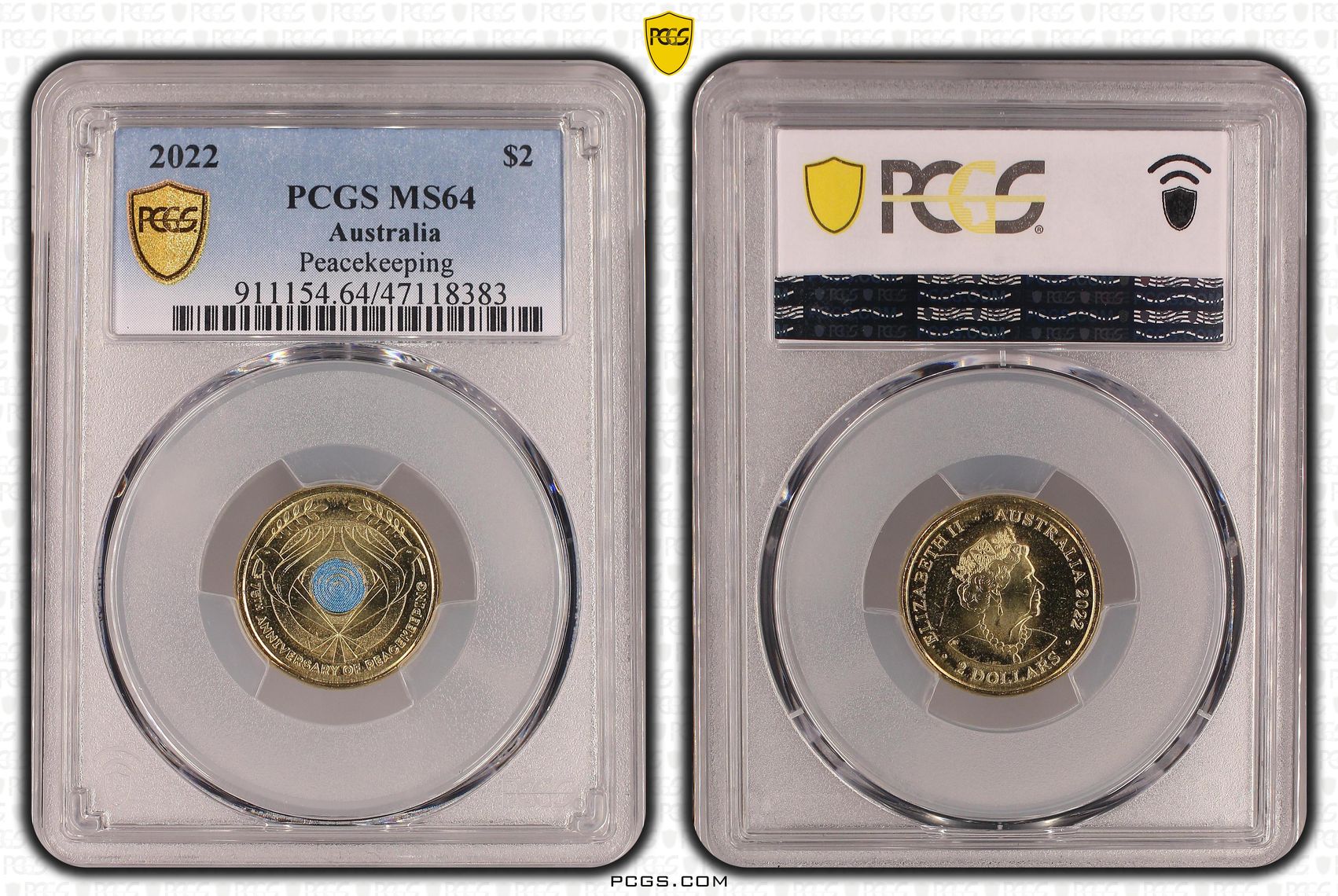 Elizabeth II, Peacekeeping, Two Dollar, 2022, PCGS MS64