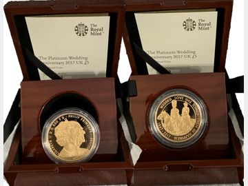 2017 ELIZABETH II PLATINUM WEDDING PROOF GOLD 5 POUND