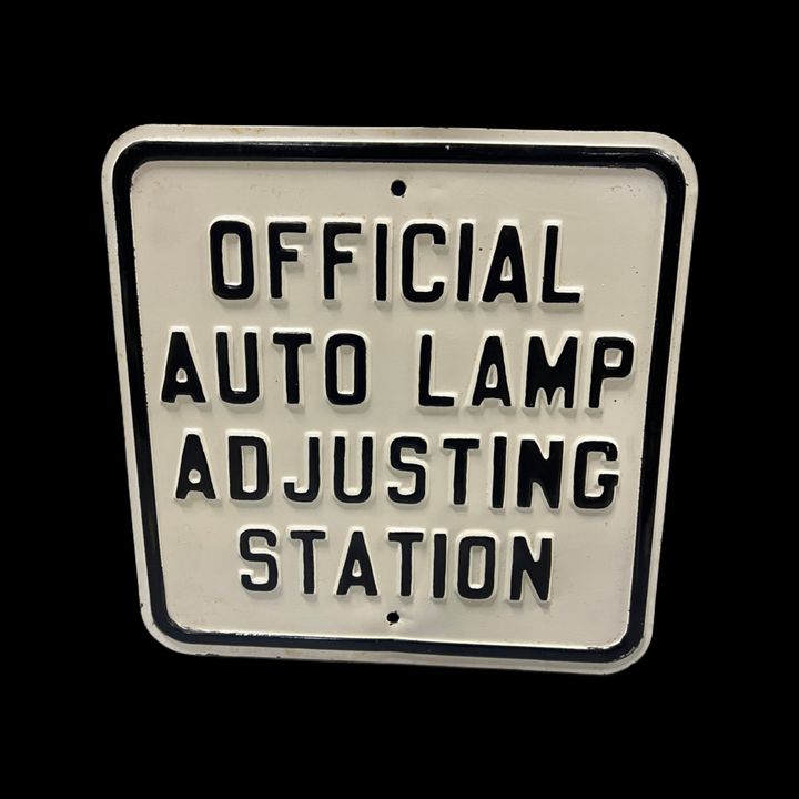 Official Auto Lamp Adjusting Station Sign