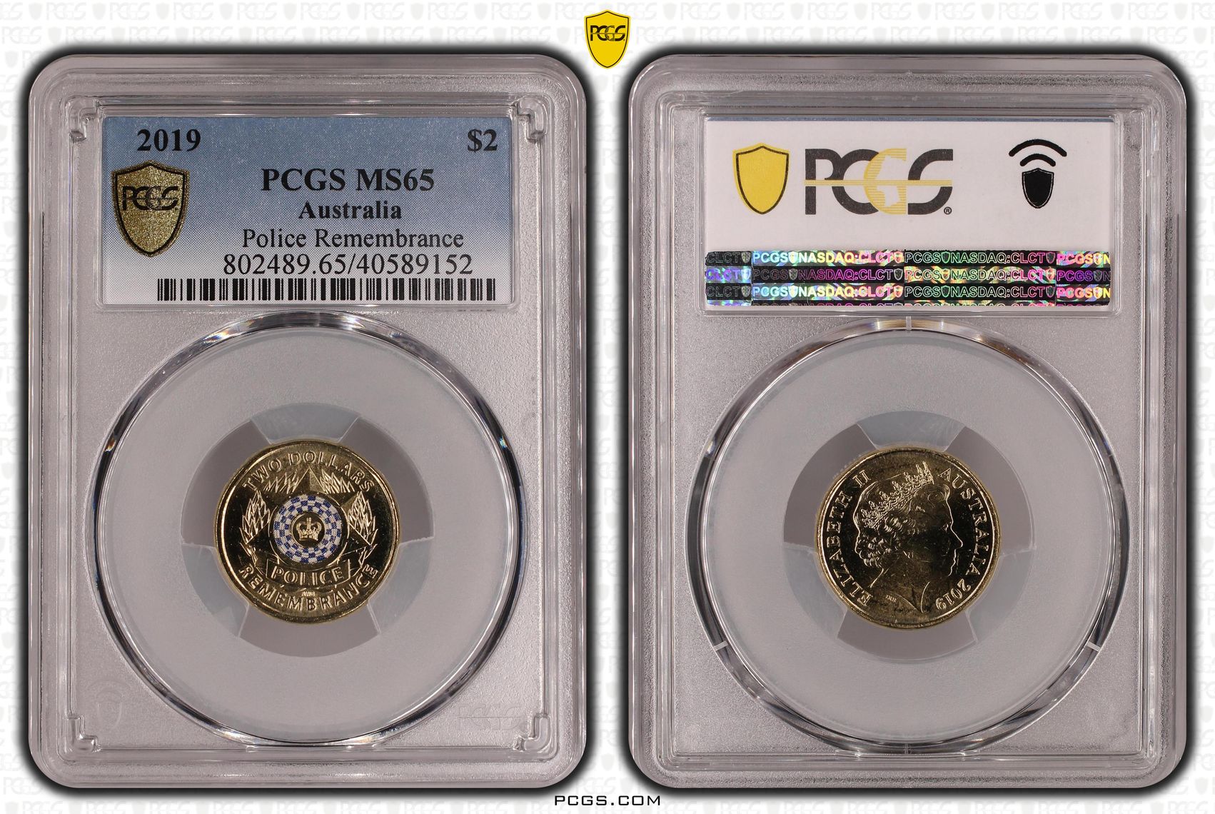 Police Remembrance, Two Dollar, 2019, PCGS MS65