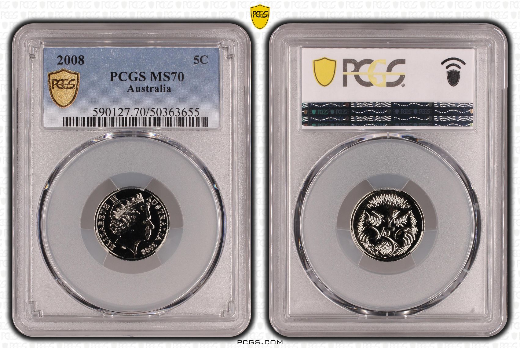 23 · Five Cent, 2008, PCGS MS70