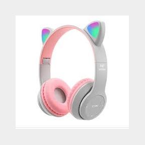 Cat Ear Kids Wireless Earphones - Pastel Pink -Bar 9902090677104- 51745/18285 AS B1 (S2)