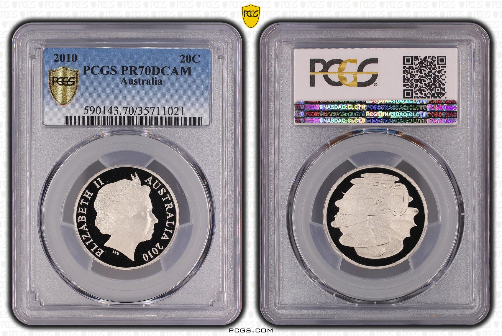 Twenty Cent, 2010, PCGS PR70DCAM