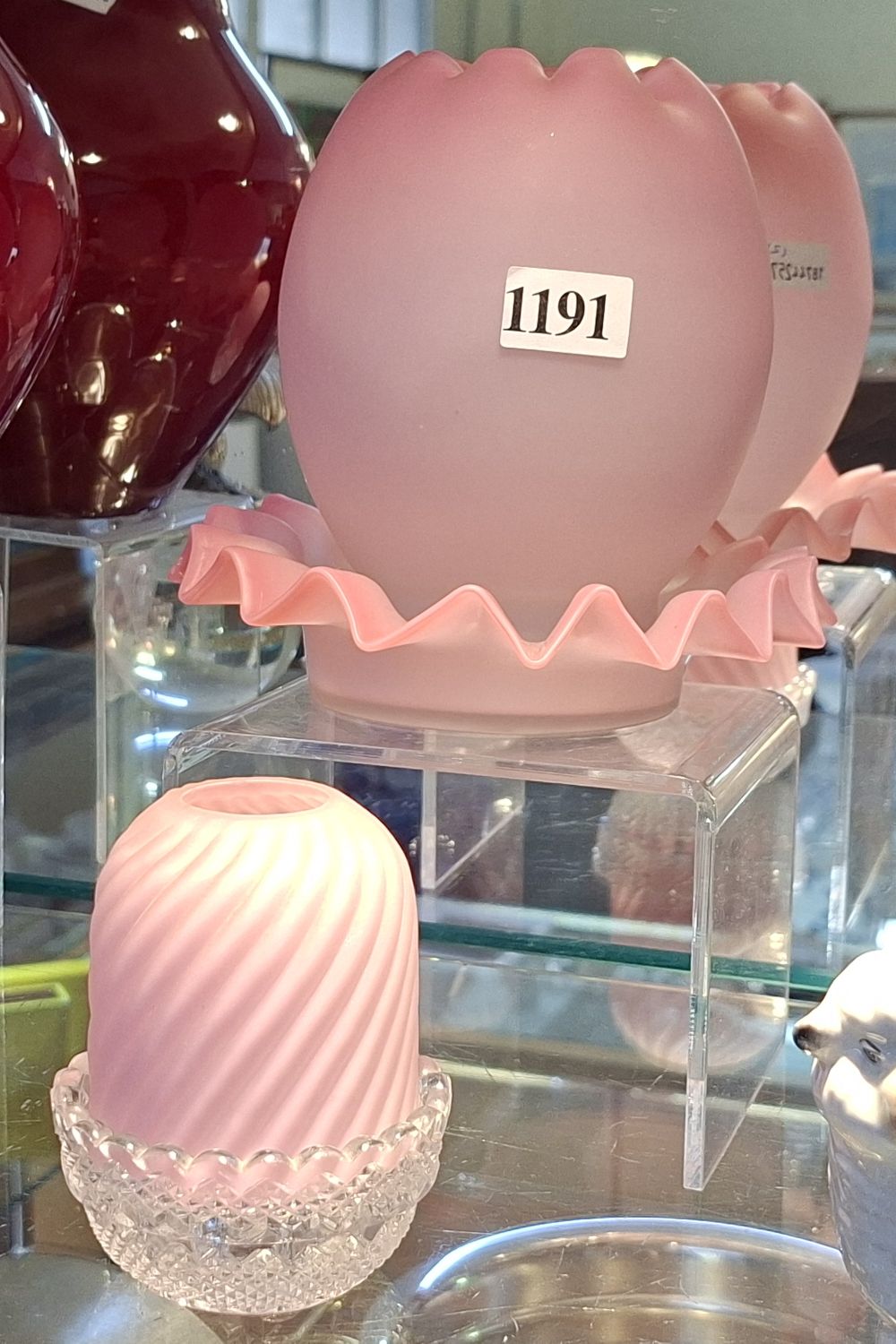 SATIN PINK AND PRESSED GLASS FAIRY LIGHTS