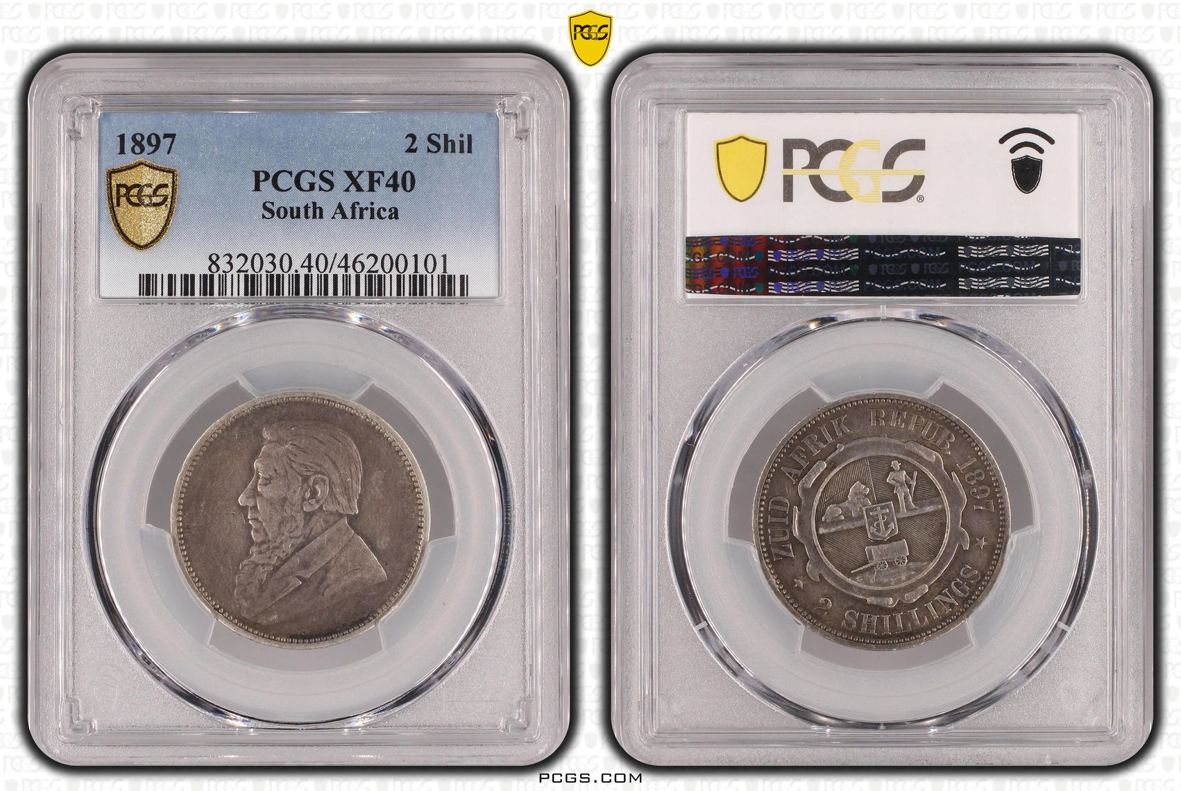 South Africa, Two Shilling, 1897, PCGS XF40