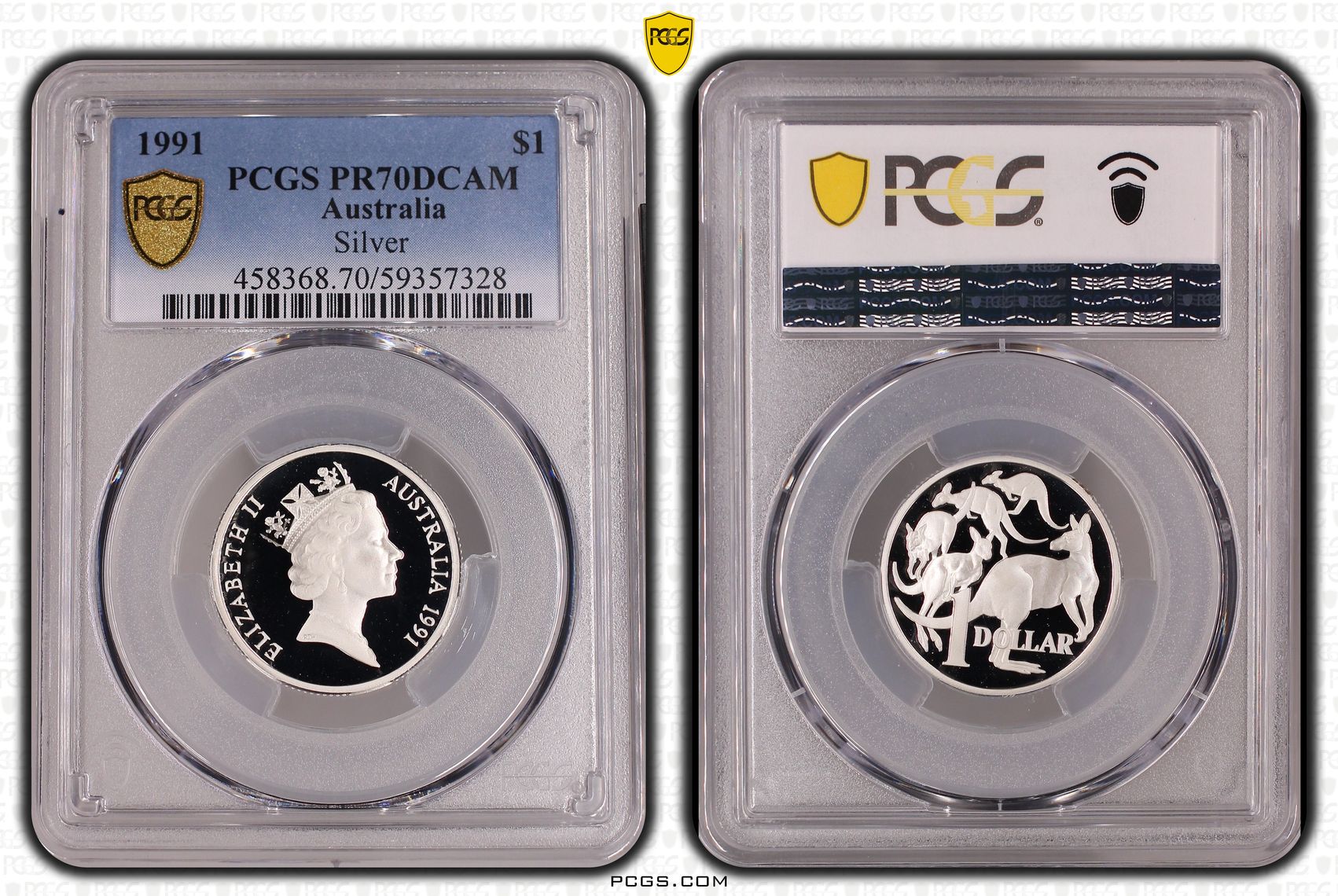 Elizabeth II, Silver, One Dollar, 1991, PCGS PR70DCAM