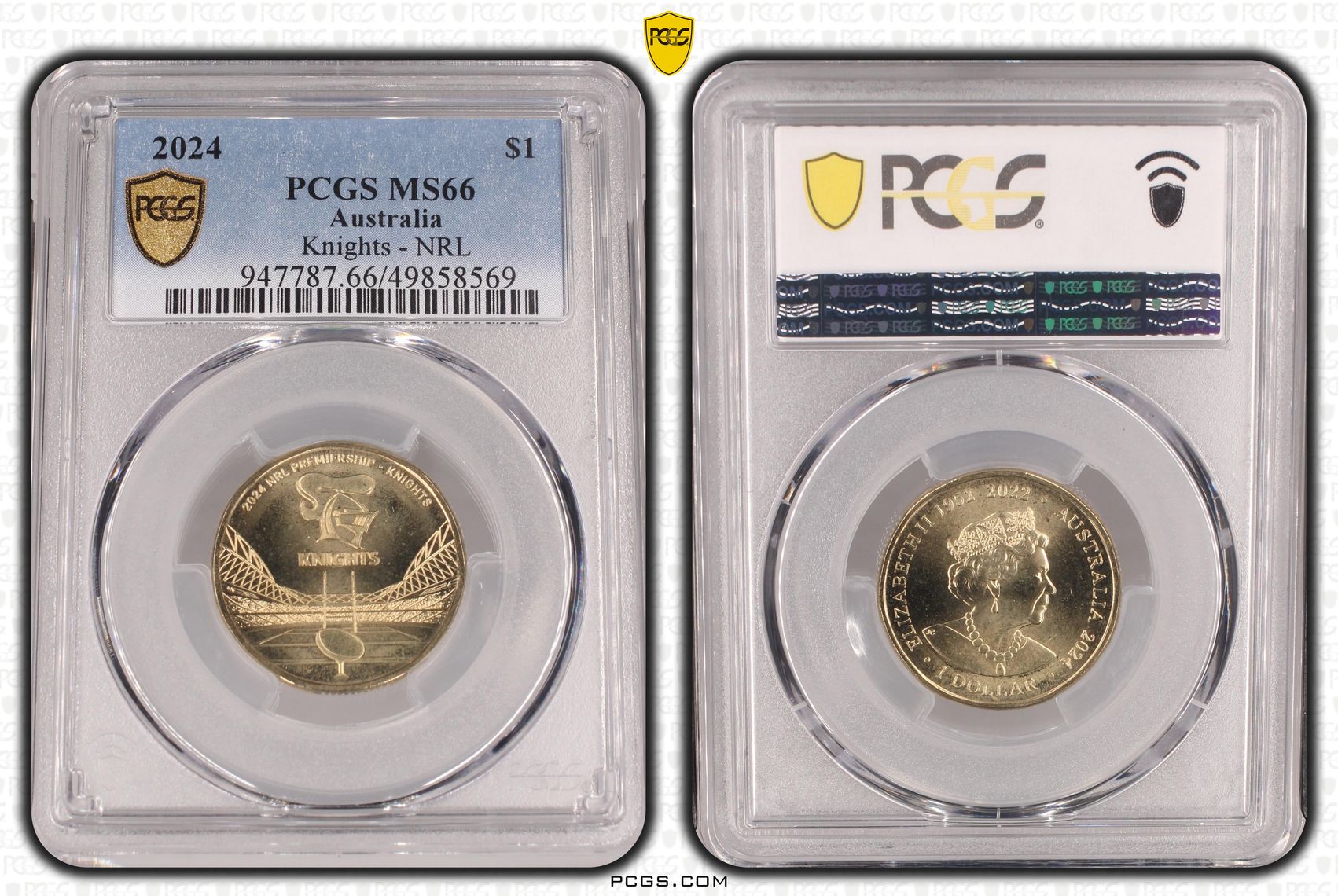 344 · Knights - NRL , One Dollar, 2024, PCGS MS66