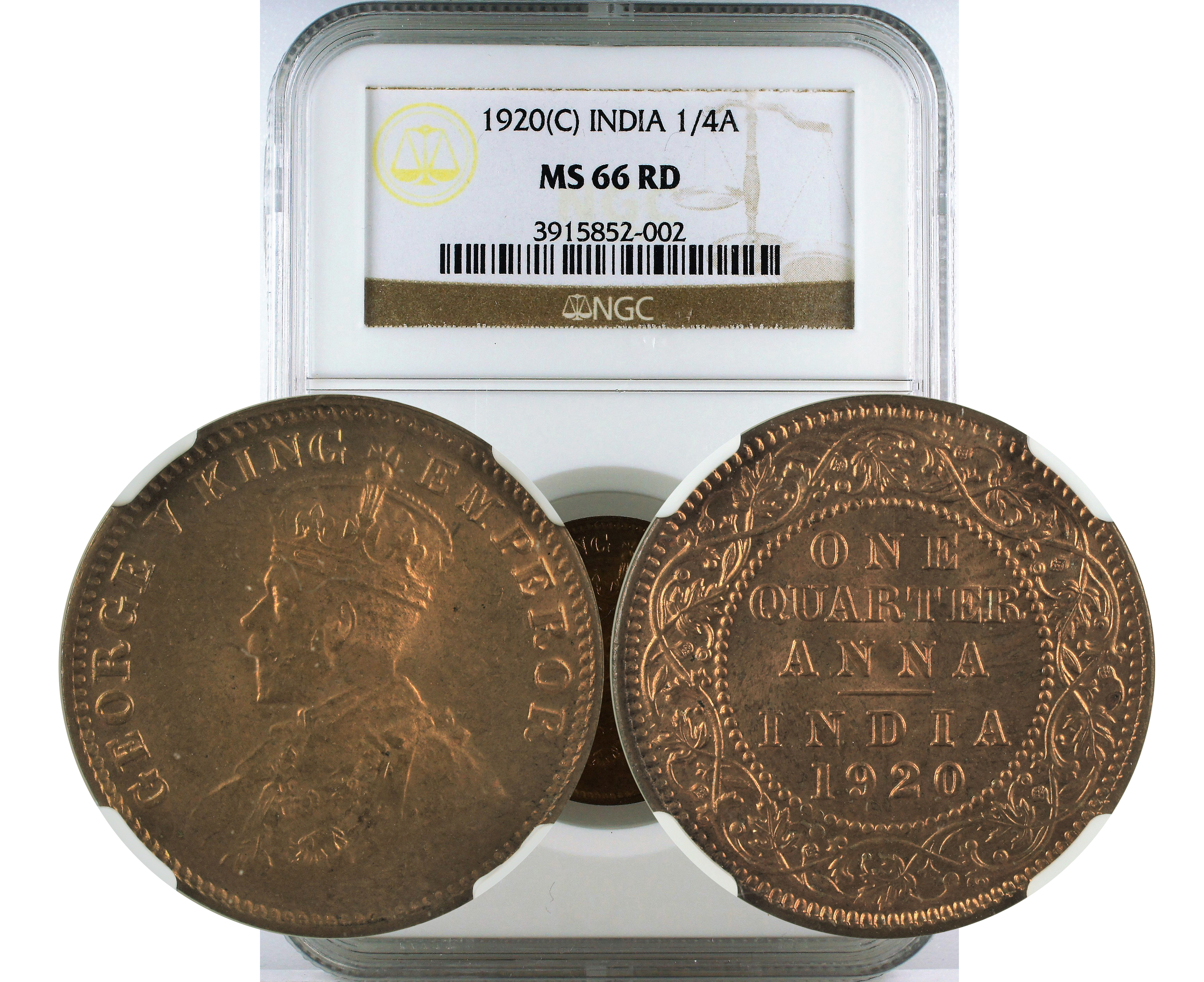 1920(C) INDIA 1/4A MS 66 RD