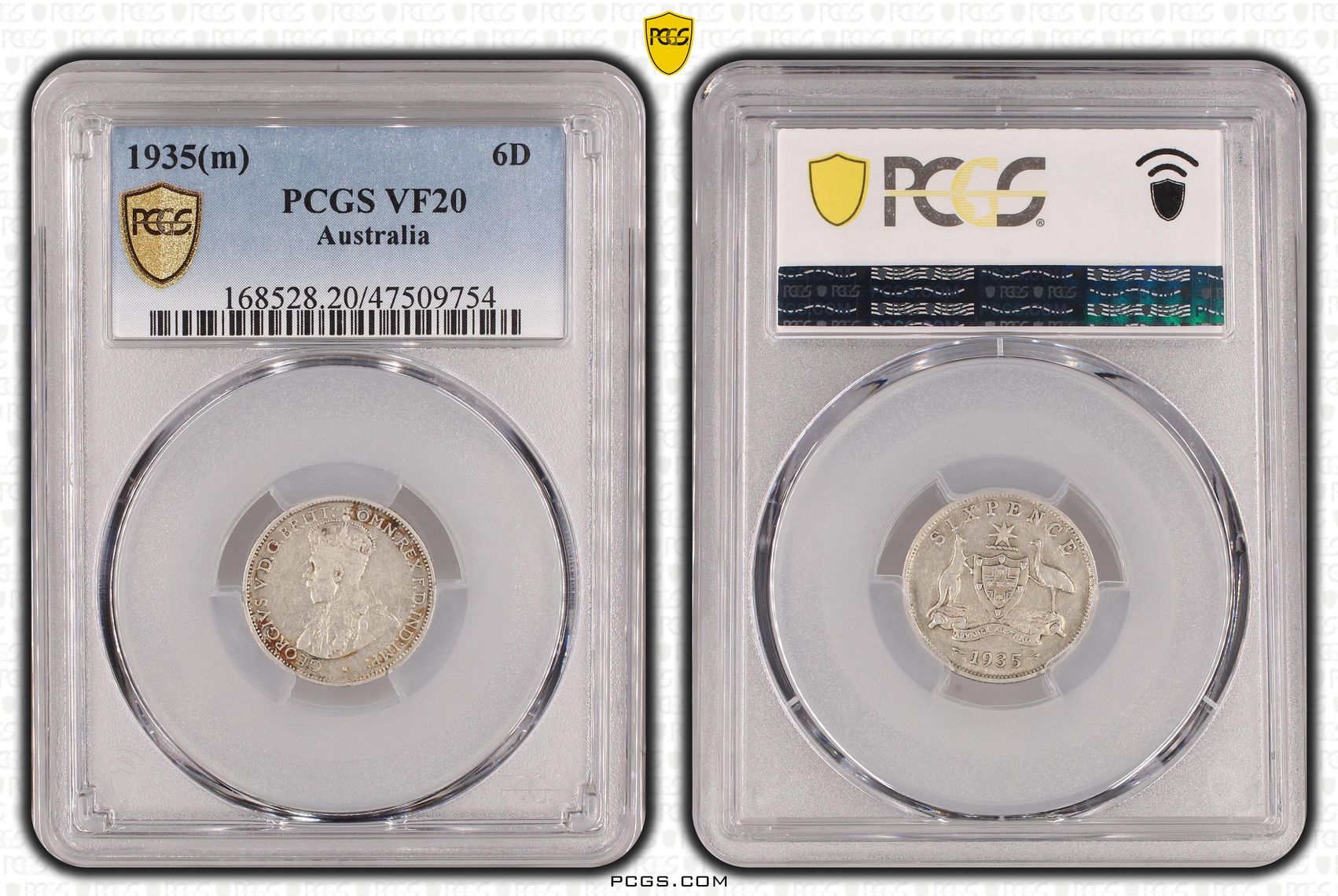 Sixpence, 1935(m), PCGS VF20
