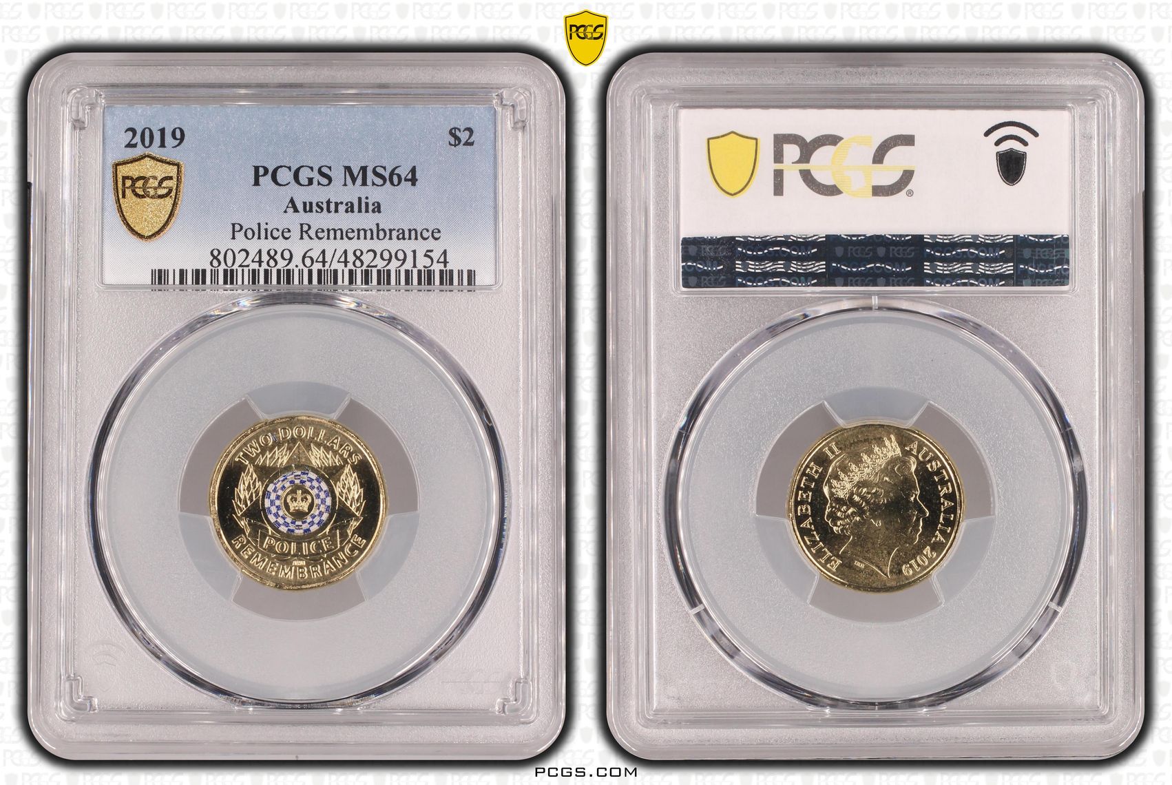 Police Remembrance Colorized , Two Dollar, 2019, PCGS MS64
