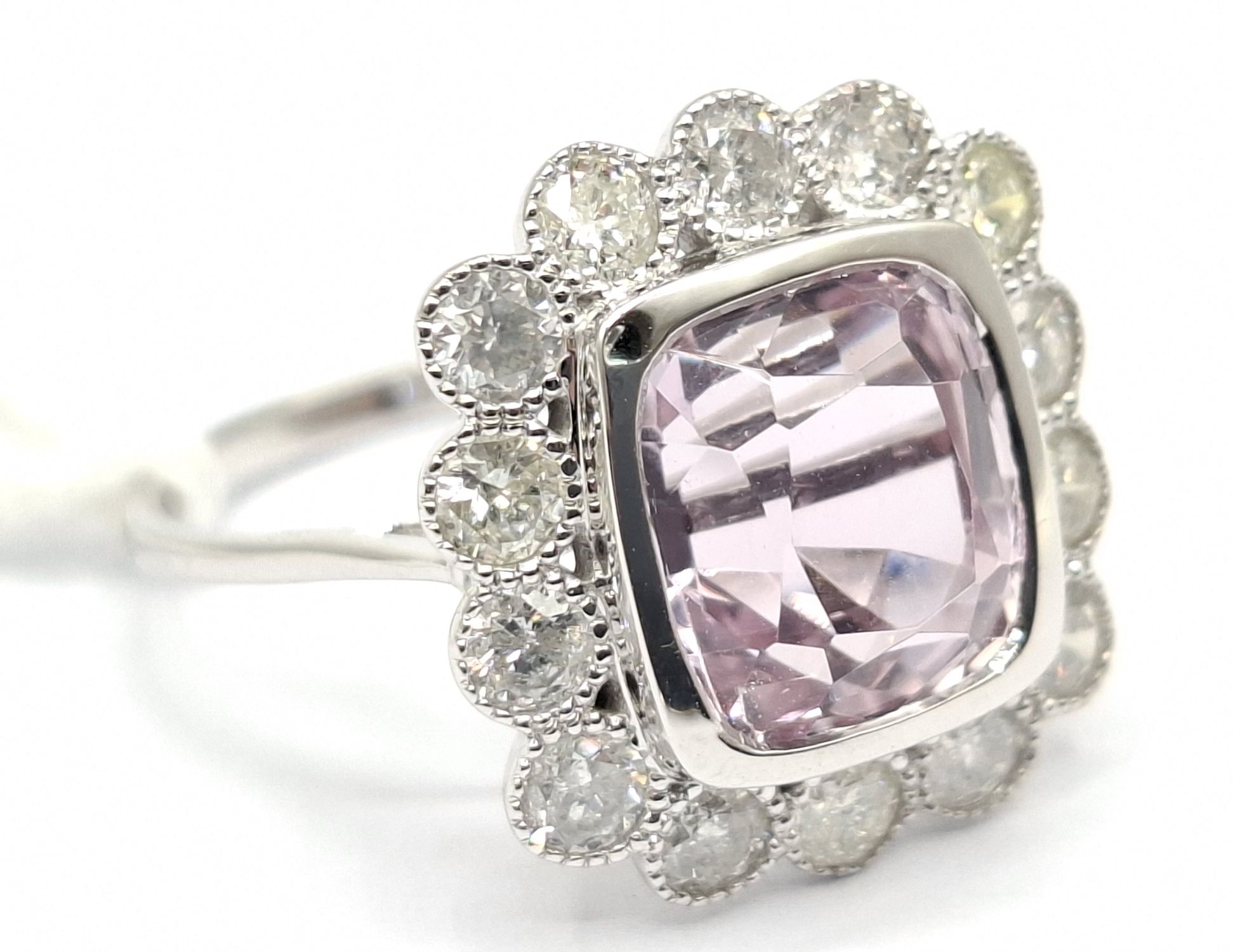 14k White Gold Halo Ring