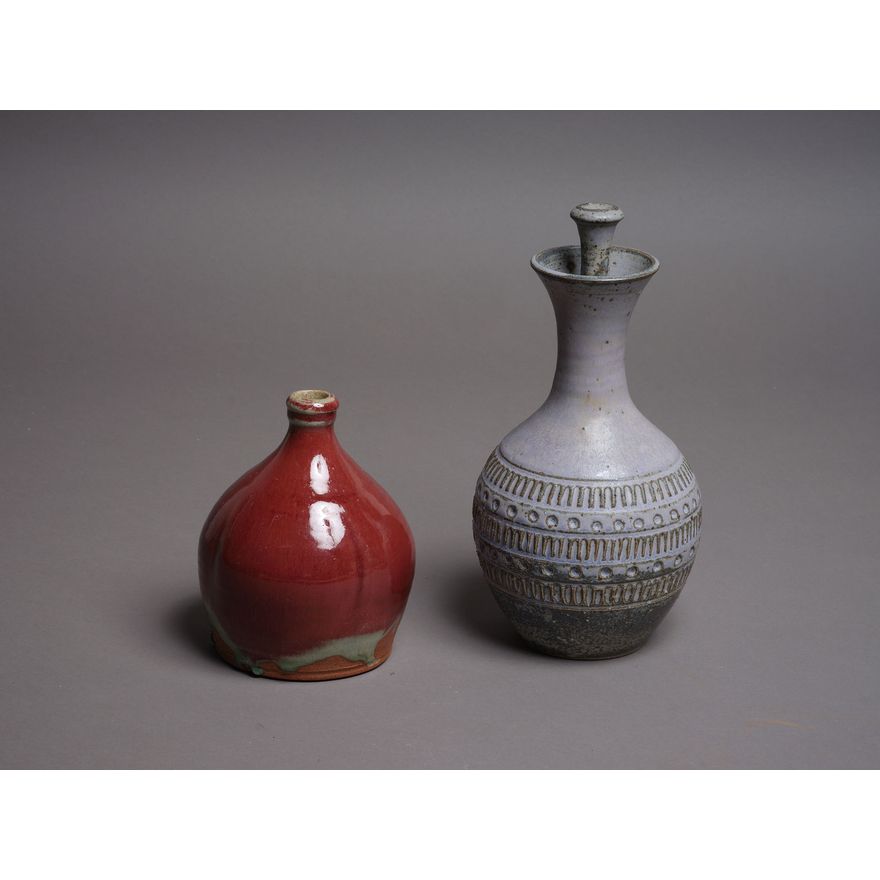 NZ Studio Pottery - Two stoneware bottles