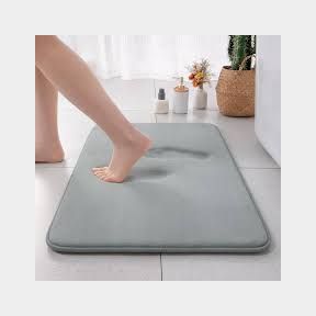Grey Polyester Memory Foam Bath Mat (USED/STAINED UNDERNEATH) - Machine Washable - Bath Mat- 51739/1284 B1 (S9)