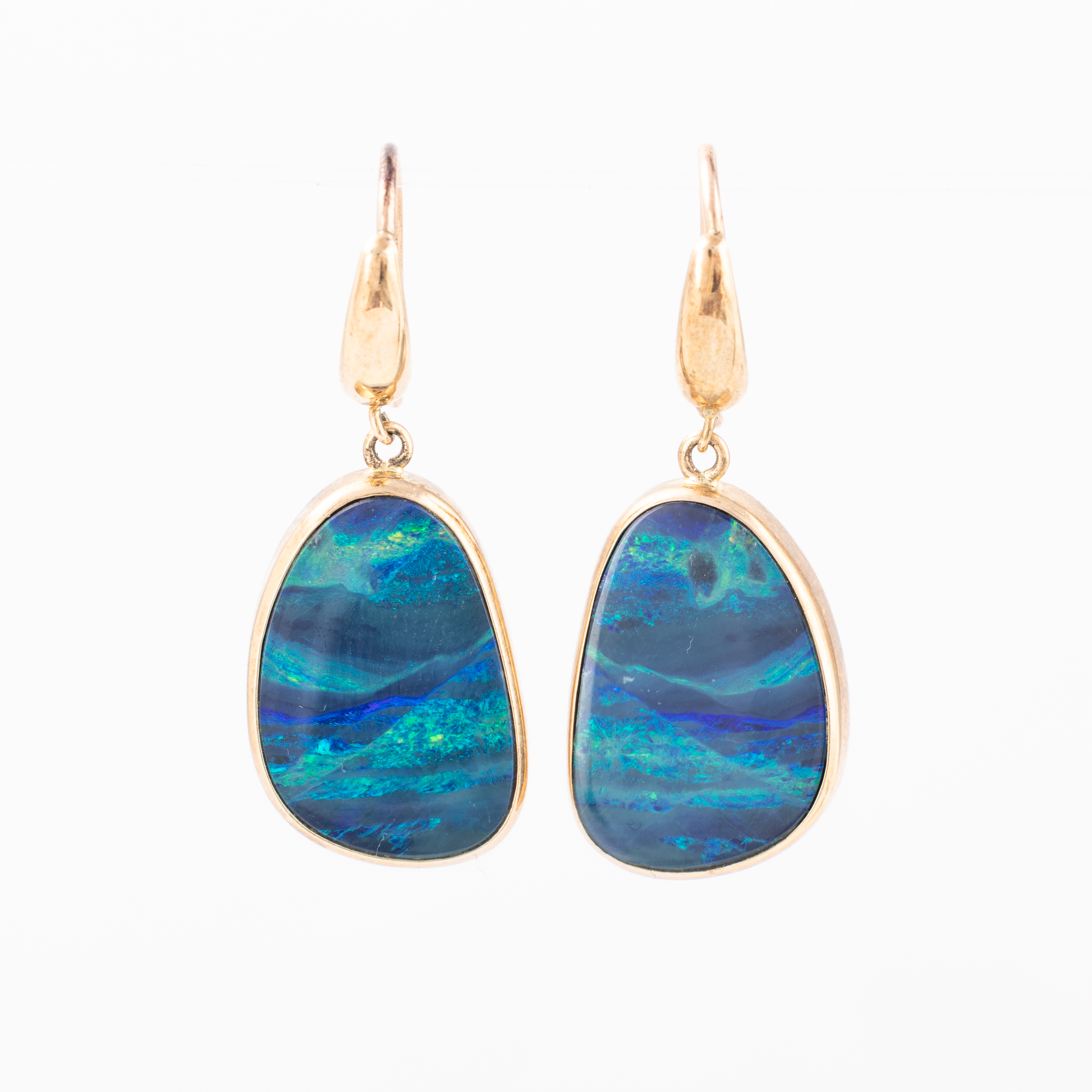 Opal Doublet Drop Earrings 9ct Gold