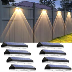 SOLAR FENCE LIGHTS OUTDOOR - 2700/4000/6000K 3 MODE, IP65 WATERPROOF FENCE SOLAR LIGHTS OUTDOOR, SOLAR DECK LIGHTS FOR OUTSIDE, BA
