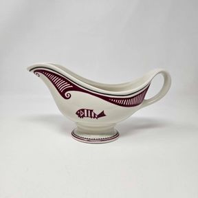 Santa Fe Dining - Ancient Mimbreno Indian Pipestone Burgundy Gravy Boat