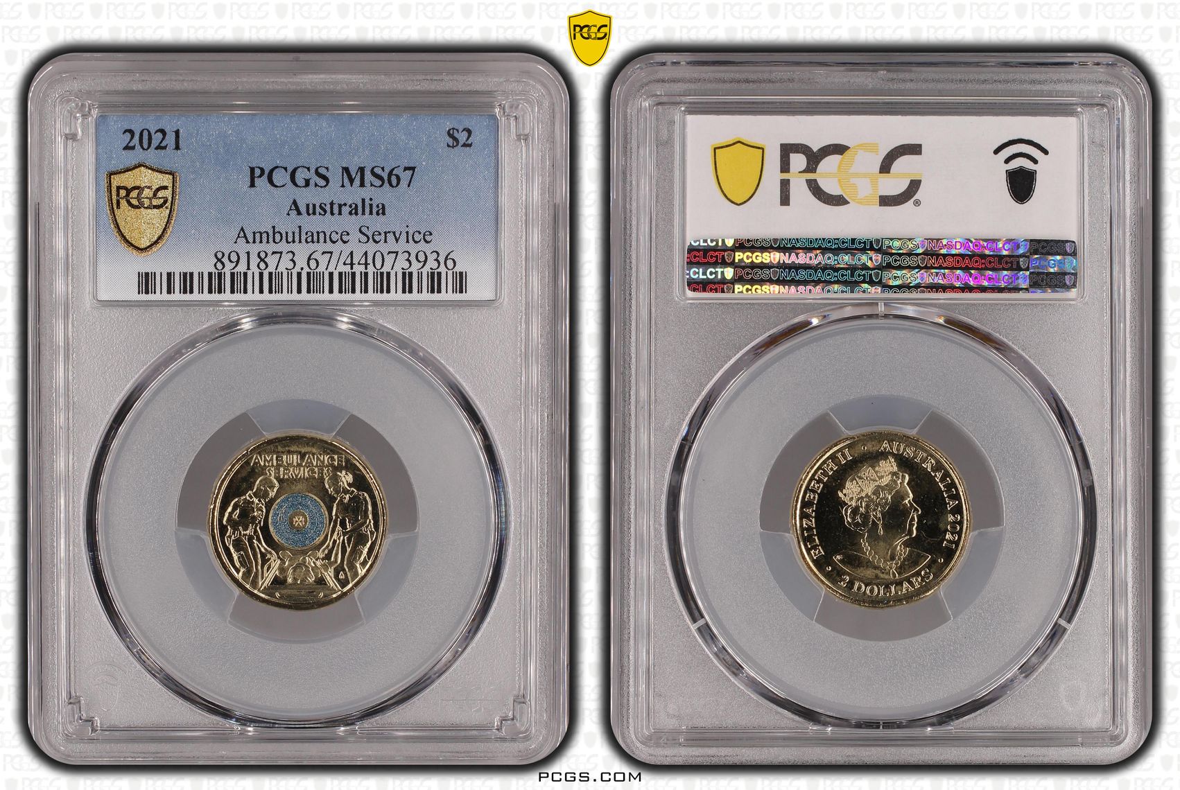 Ambulance Service Colorized, Two Dollar, 2021, PCGS MS67
