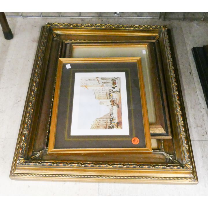 3pc Gold Framed Prints- largest 23x18''