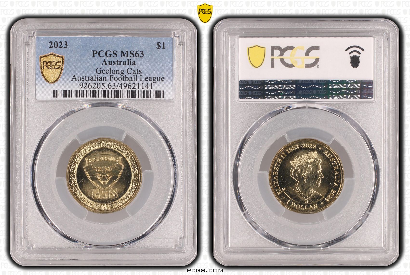 281 · AFL- Geelong Cats , One Dollar, 2023, PCGS MS63