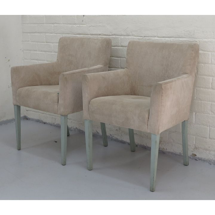 PAIR OF UPHOLSTERED ARMCHAIRS