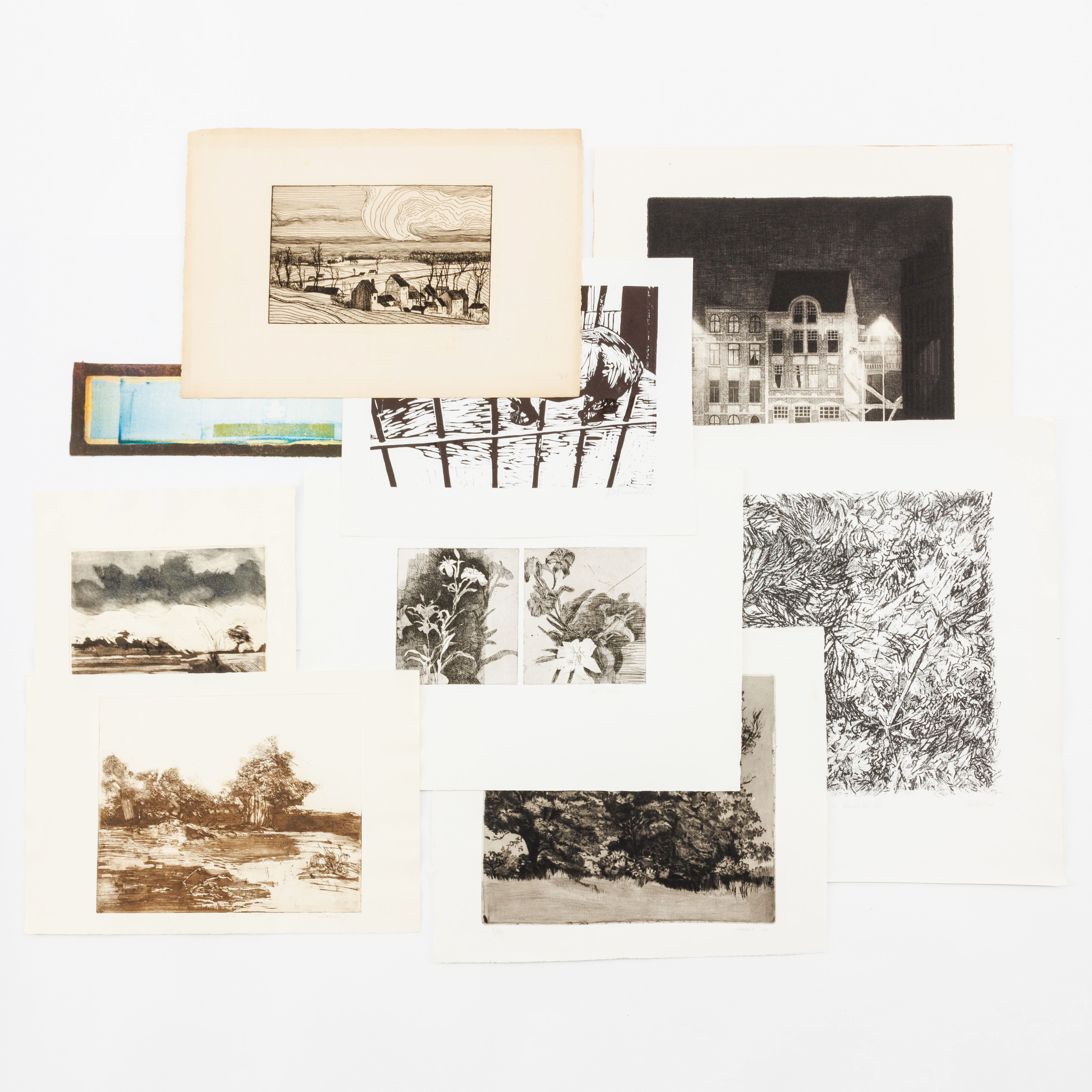 Folder with nine prints. Various techniques – kavel bij Bernaerts, Antwerp