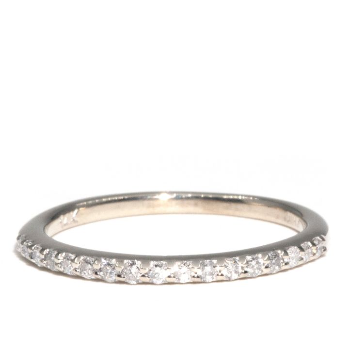 14 Carat White Gold Diamond Band Ring