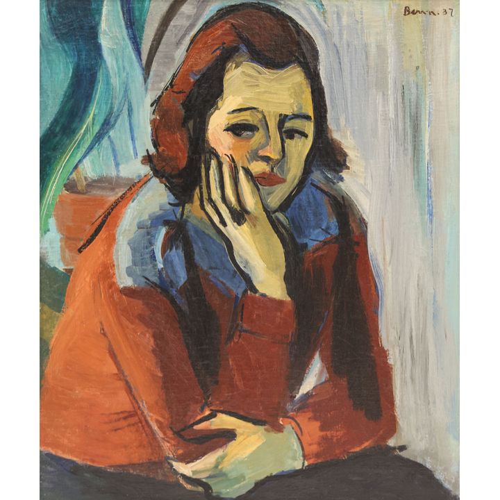 Ben Benn ''Girl in Red Sweater'' 1937 Oil