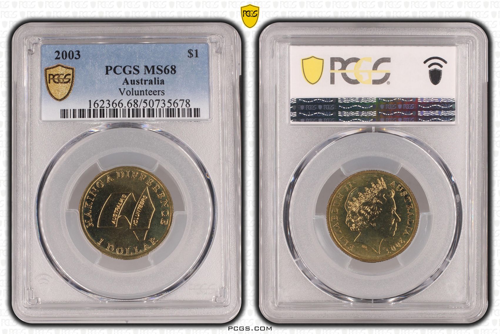 Volunteers , One Dollar, 2003, PCGS MS68