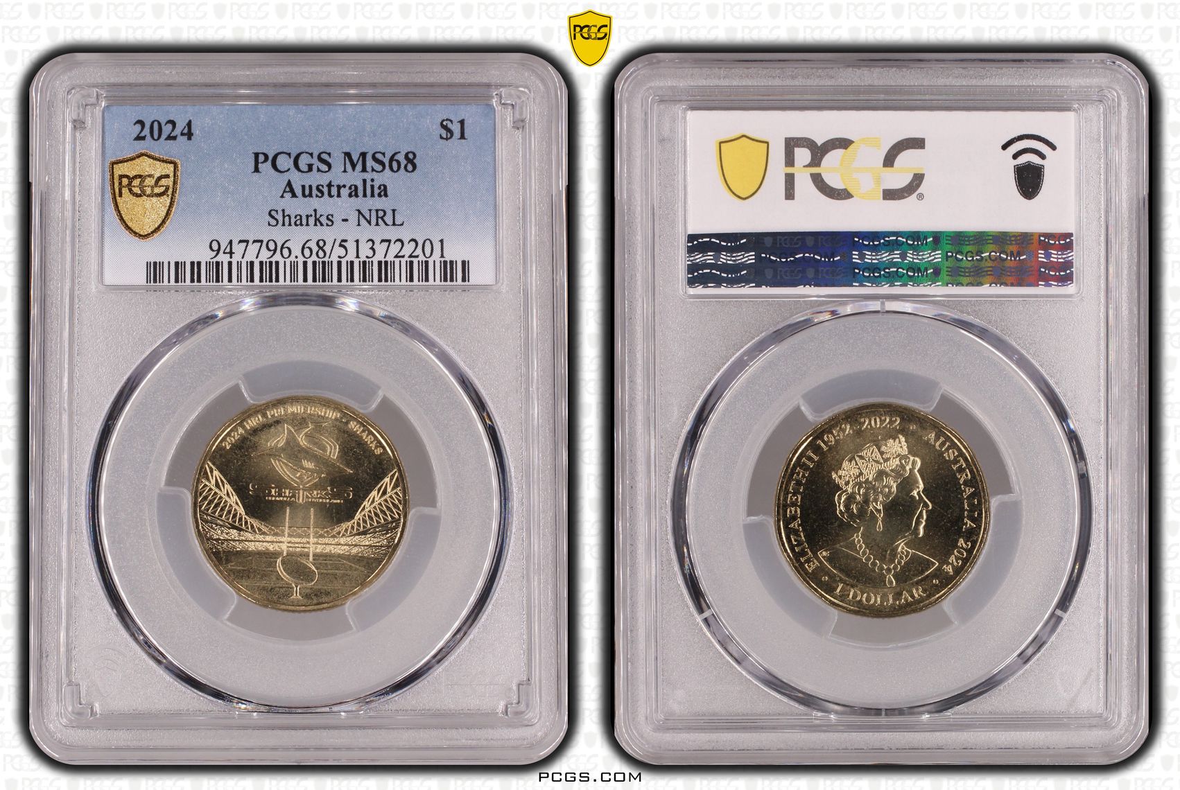 Sharks - NRL, POP 2/0, One Dollar, 2024, PCGS MS68